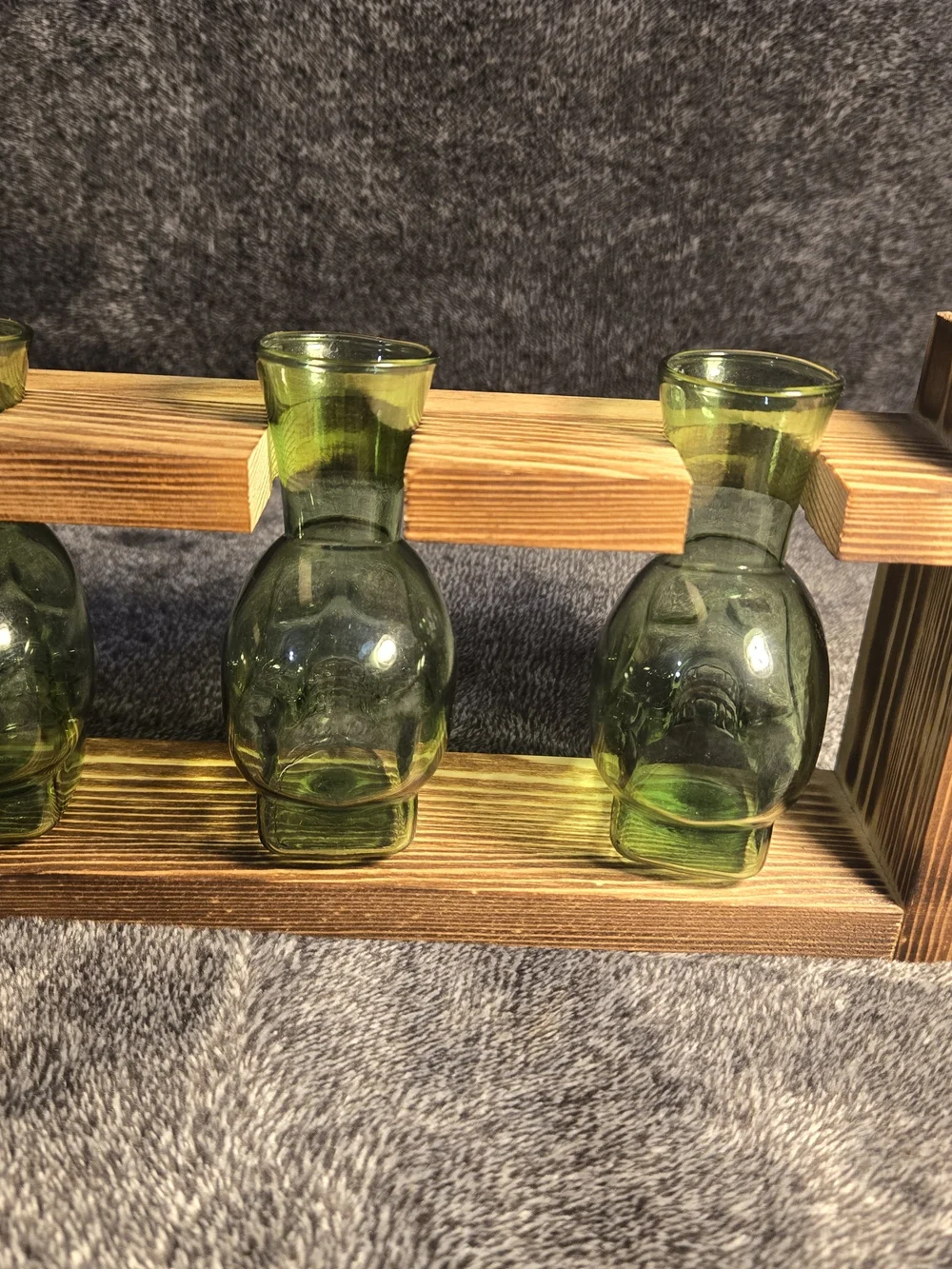 Glass Plant Terrarium Propagation Stations with Wooden Stand, Hydroponics Hallow